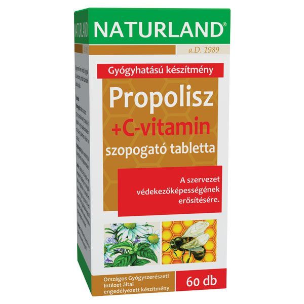 NATURLAND Propolisz + C -vitamin tabletta (60db)