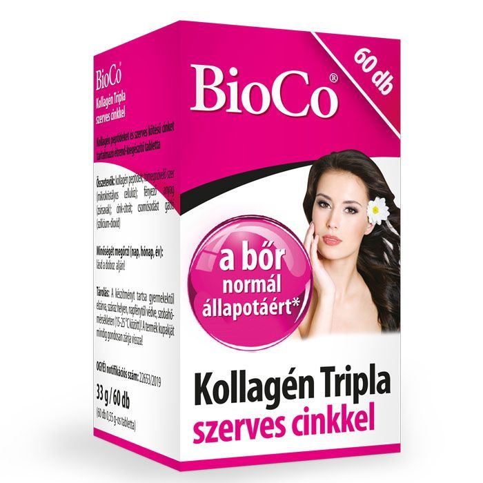 BIOCO Kollagén tripla szerves cinkkel tabletta (60db)