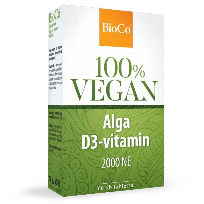 BIOCO 100% Vegan alga D3 vitamin 2000 NE tabletta (60db)