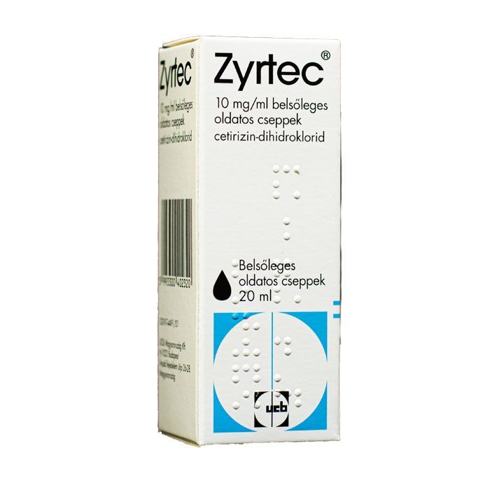 ZYRTEC 10 mg/ml belsőleges oldatos cseppek (20ml)