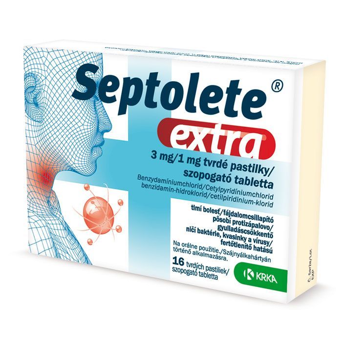 SEPTOLETE Extra 3 mg/1 mg szopogató tabletta (16db)