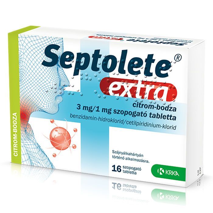 SEPTOLETE Extra 3mg/1mg szopogató tabletta Citrom-Bodza (16db)