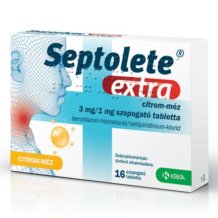 SEPTOLETE Extra 3 mg/1 mg szopogató tabletta Citrom-Méz (16db)