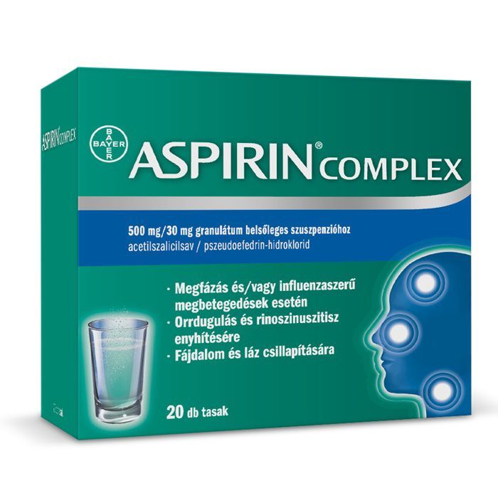 ASPIRIN Complex 500mg/30mg granulátum belsőleges szuszpenzióhoz (20db)