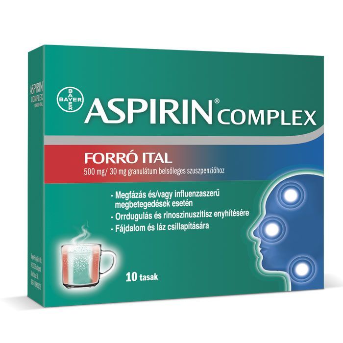 ASPIRIN Complex forró ital 500mg/30mg granulátum belsőleges szuszpenzióhoz (10db)