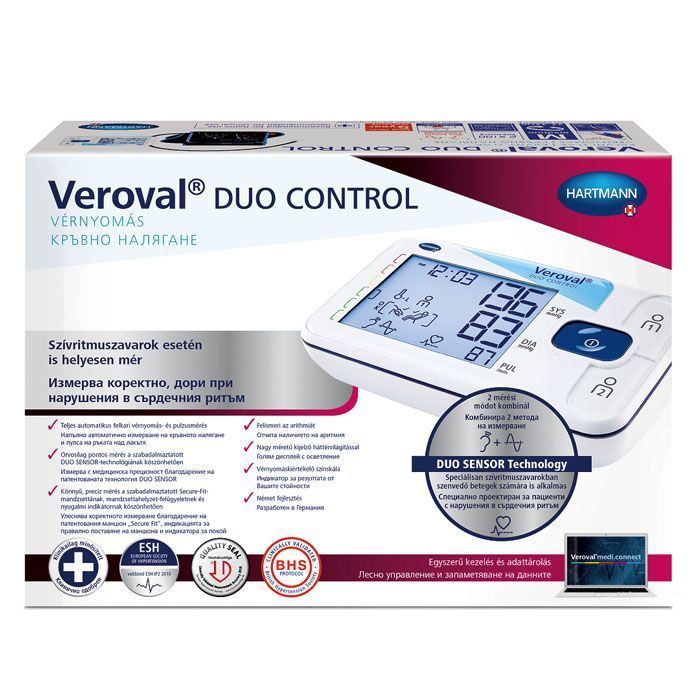 VEROVAL Duo control felkari vérnyomásmérő normál mandzsettával (1db)