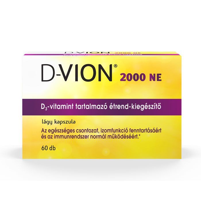 D-VION 2000 NE D3-vitamint tartalmazó lágy kapszula (60db)