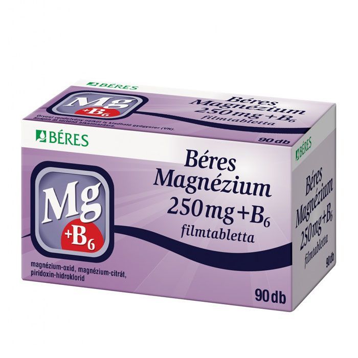 BÉRES Magnézium 250 mg + B6 filmtabletta (90db)