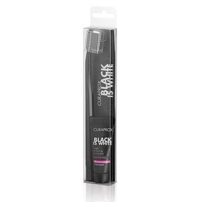 CURAPROX Black is White light pack csomag + mini fogkrém (8ml)