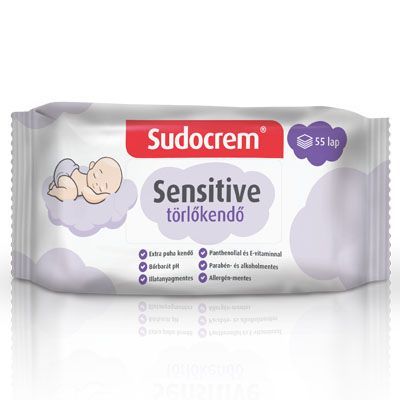 SUDOCREM Sensitive törlőkendő (55db)
