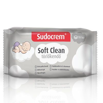 SUDOCREM törlőkendő Soft Clean krémes (55db)
