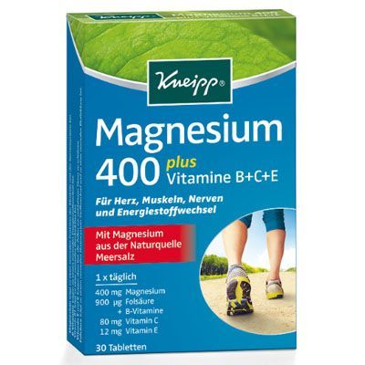 KNEIPP Magnézium 400 plusz B + C + E-vitaminokkal és folsavval tabletta (30db) 