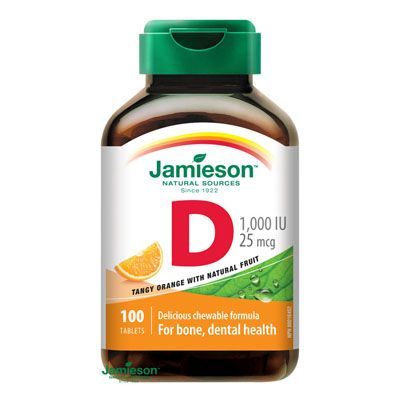 JAMIESON D3-vitamin 1000 IU szopogató tabletta narancs ízesítéssel (100 db)