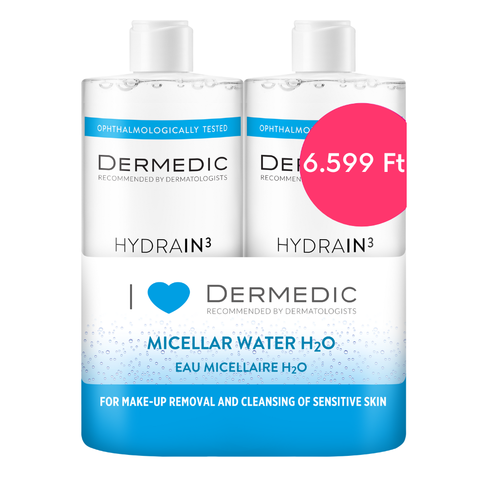 DERMEDIC Hydrain³ Micellás víz H²O duo limitált (500ml+500ml) akciós termékkép 1