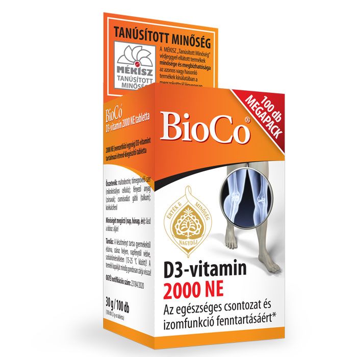 BIOCO D3-vitamin 2000NE tabletta (100db)