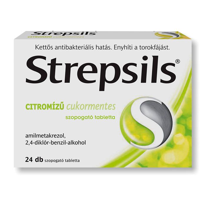 STREPSILS Citromízű cukormentes szopogató tabletta (24db)