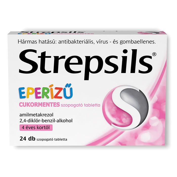STREPSILS Eperízű cukormentes szopogató tabletta (24db)