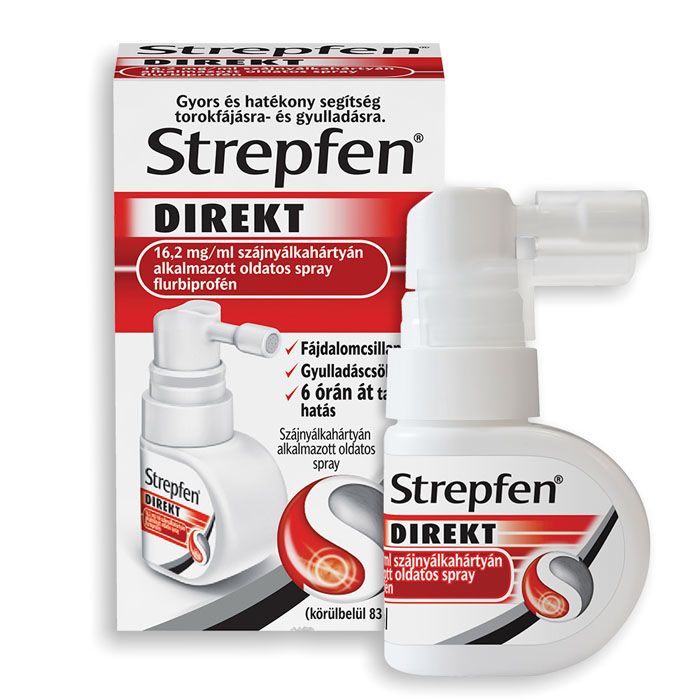 STREPFEN Direkt 16,2 mg/ml szájnyálkahártyán alkalmazott oldatos spray (15ml)