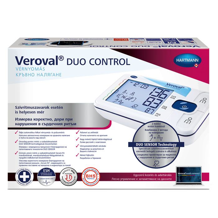 VEROVAL Duo control felkari vérnyomásmérő normál mandzsettával (1db)