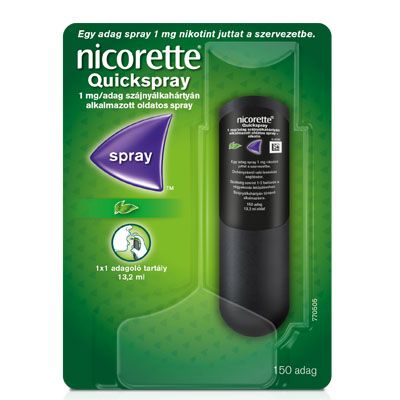 NICORETTE Quickspray 1mg/adag szájnyálkahártyán alkalmazott oldatos spray (13,2ml)