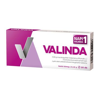 VALINDA nyelv alatt oldódó étrend-kiegészítő tabletta (20db) 