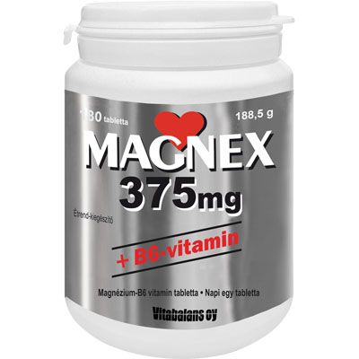 MAGNEX 375 mg + B6 Vitamin tabletta (180db) 